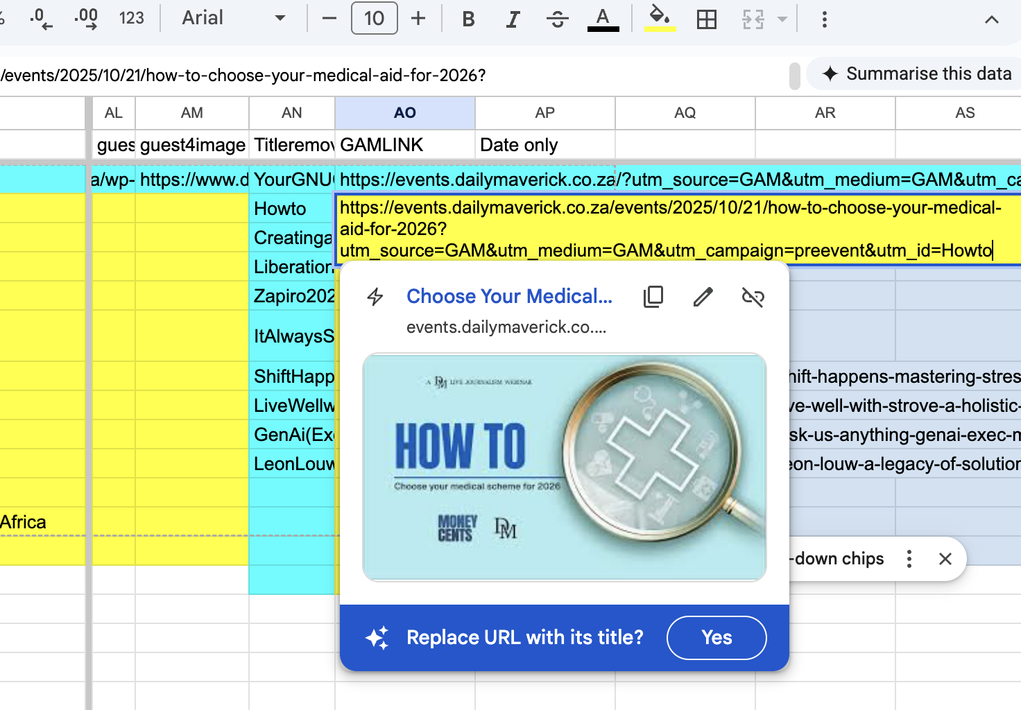 Spreadsheet formatting